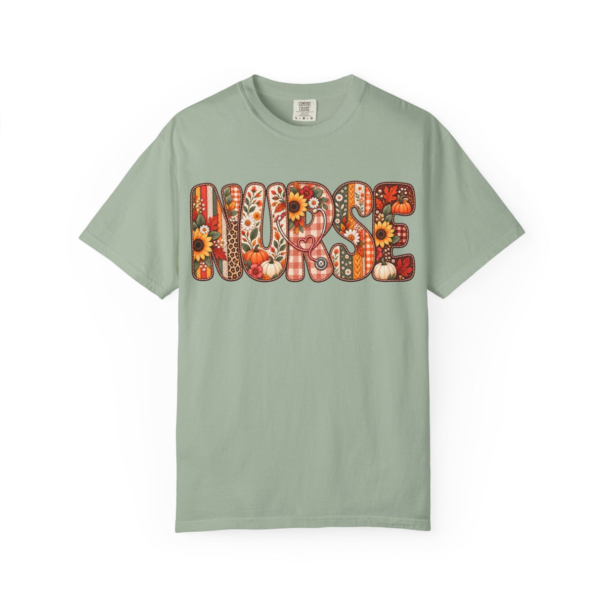 Women Comfort Colors Nurse Floral Graphic T-Shirt
