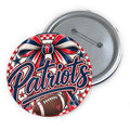 Patriots Pin Button — Red White Blue Football Team Spirit Badge