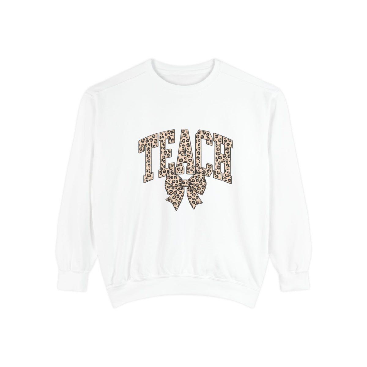 Teacher Leopard Print Bow Sweatshirt