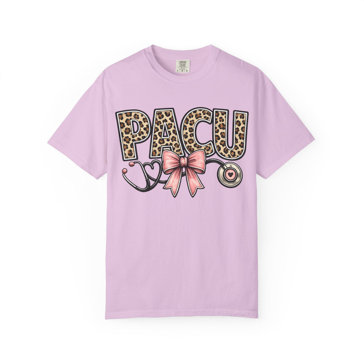 PACU Leopard Print Stethoscope T-Shirt — Cute PACU Nurse Gift
