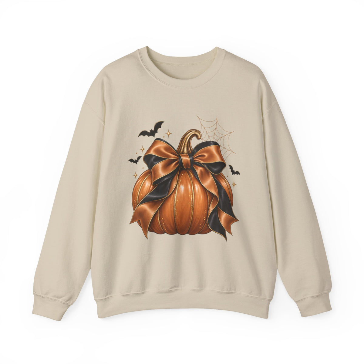 Pumpkin with Black Bow Sweatshirt — Halloween Fall Crewneck