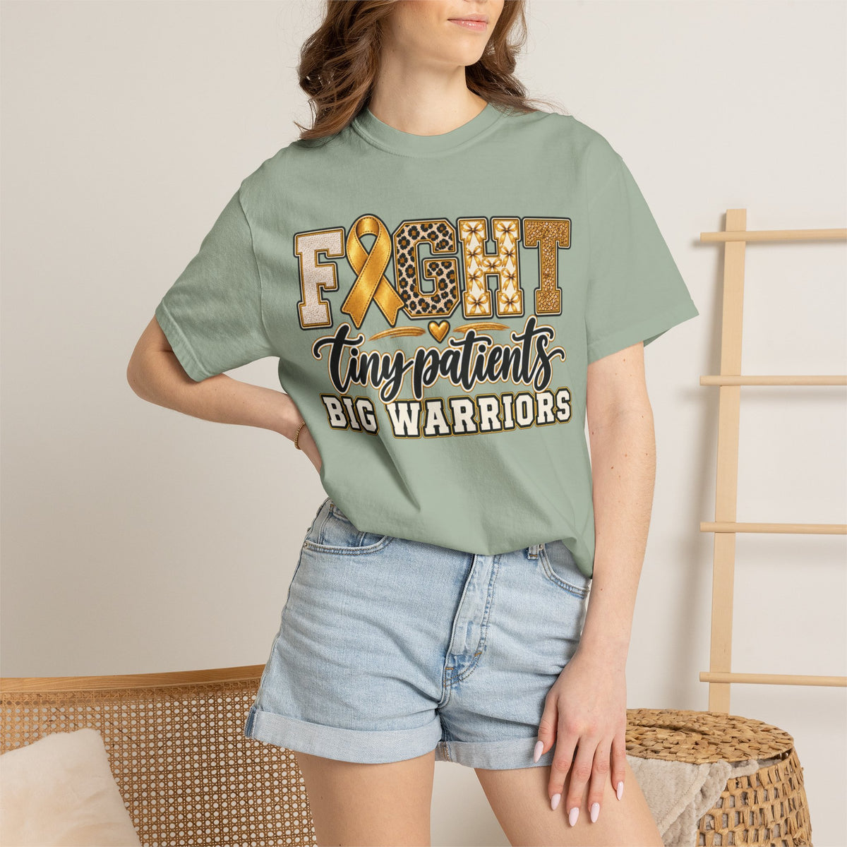 Women Comfort Colors Fight Tiny Patients Big Warriors T-Shirt
