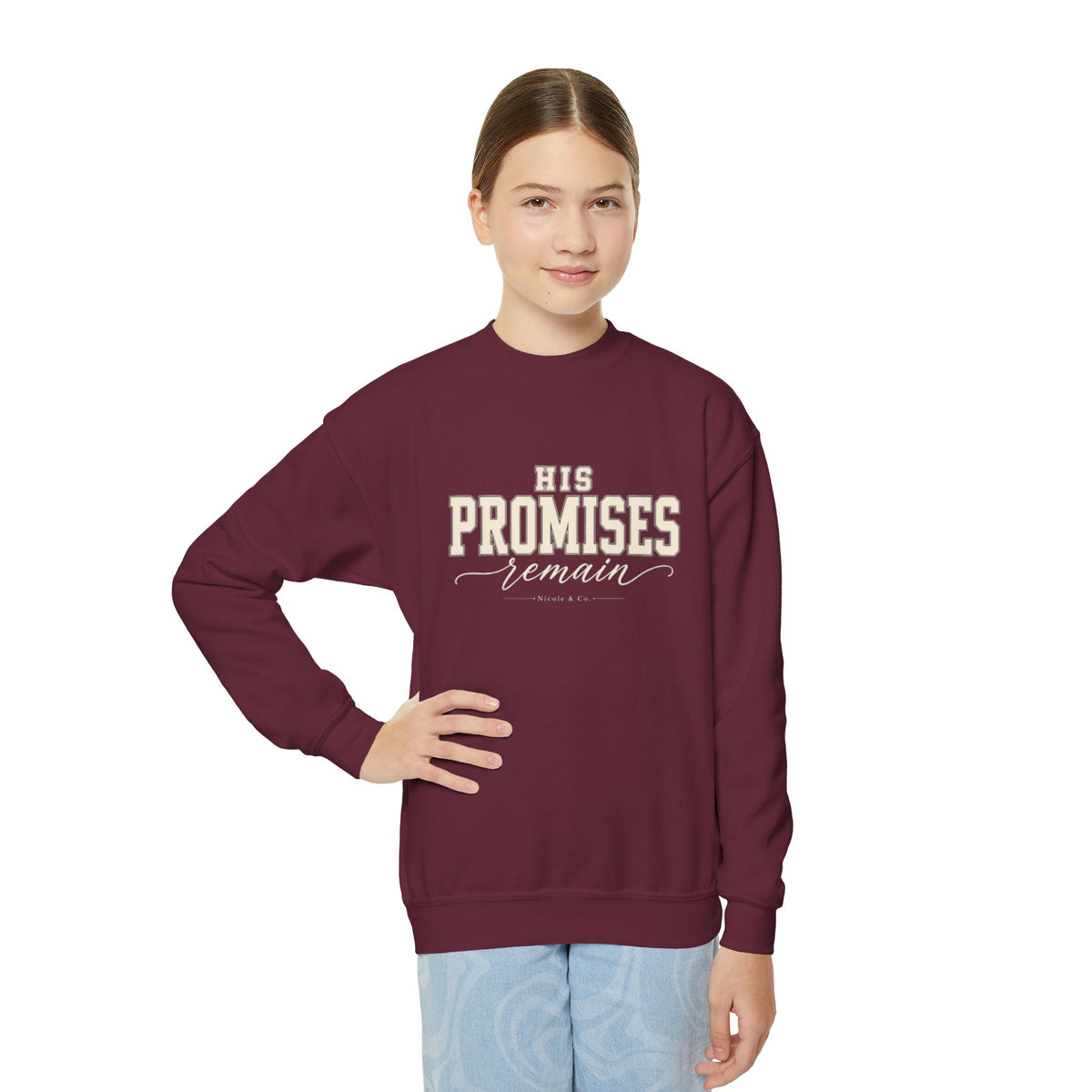 Youth His Promises Remain Crewneck Sweatshirt