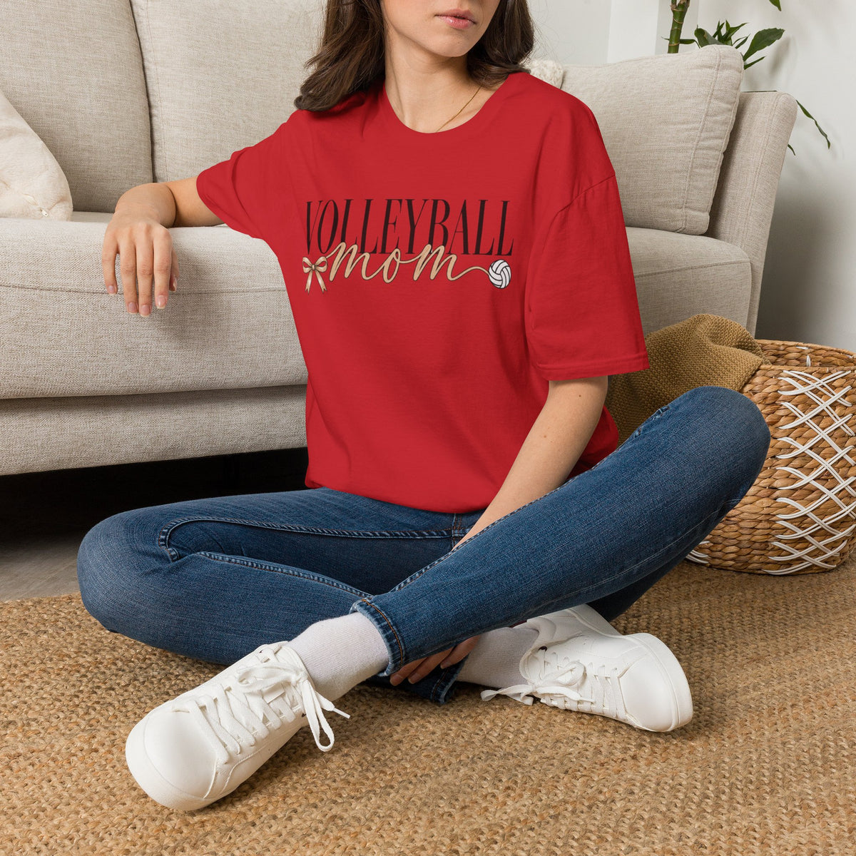 Custom Women Volleyball Mom T-Shirt