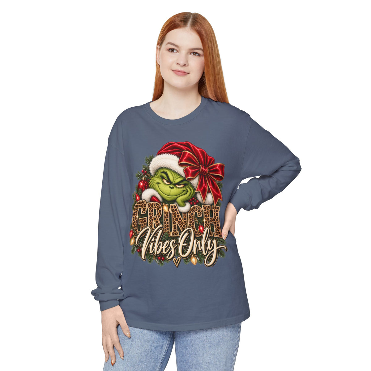 Women Grinch Vibes Only Long Sleeve Tee