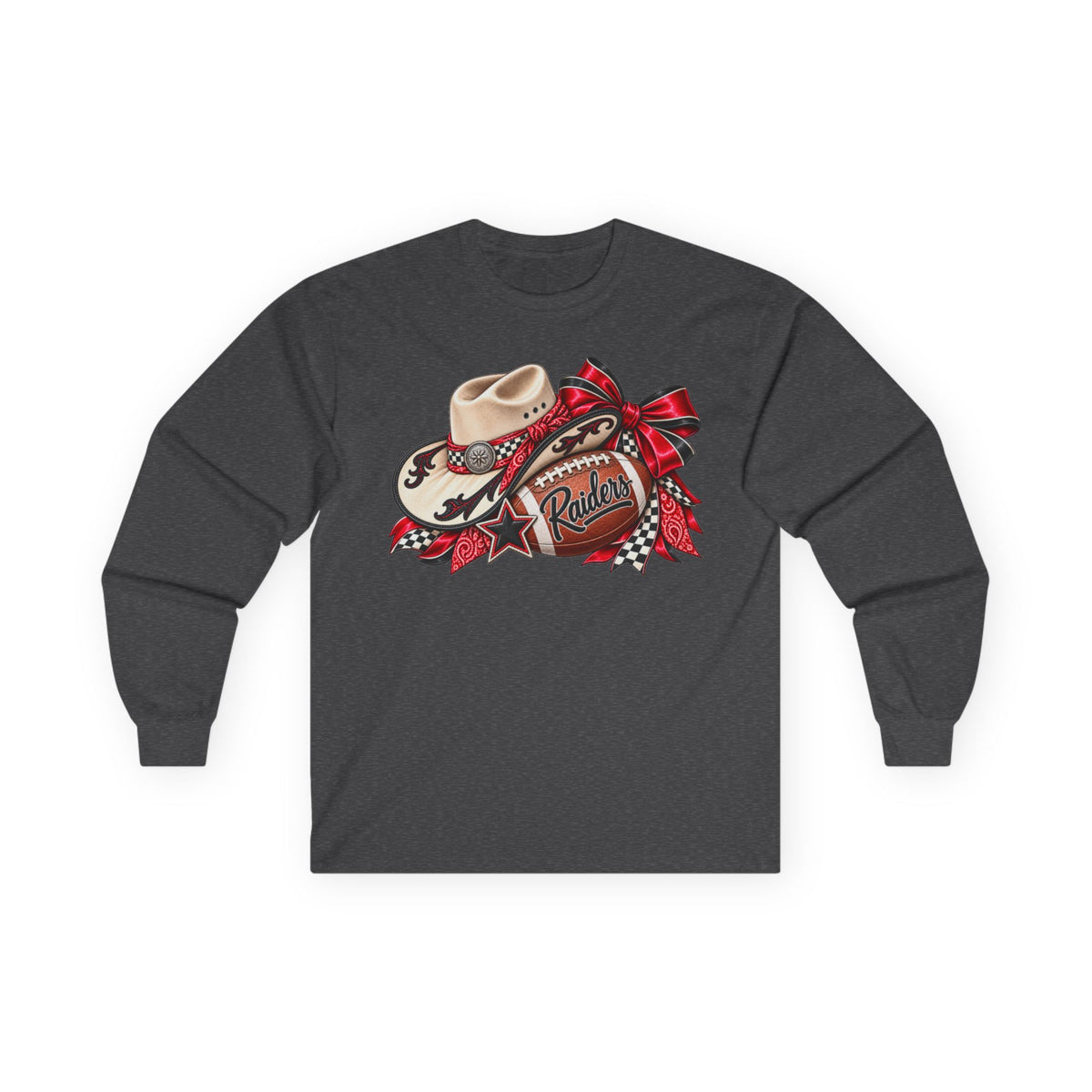 Women Cowboy Western Football Long Sleeve Tee