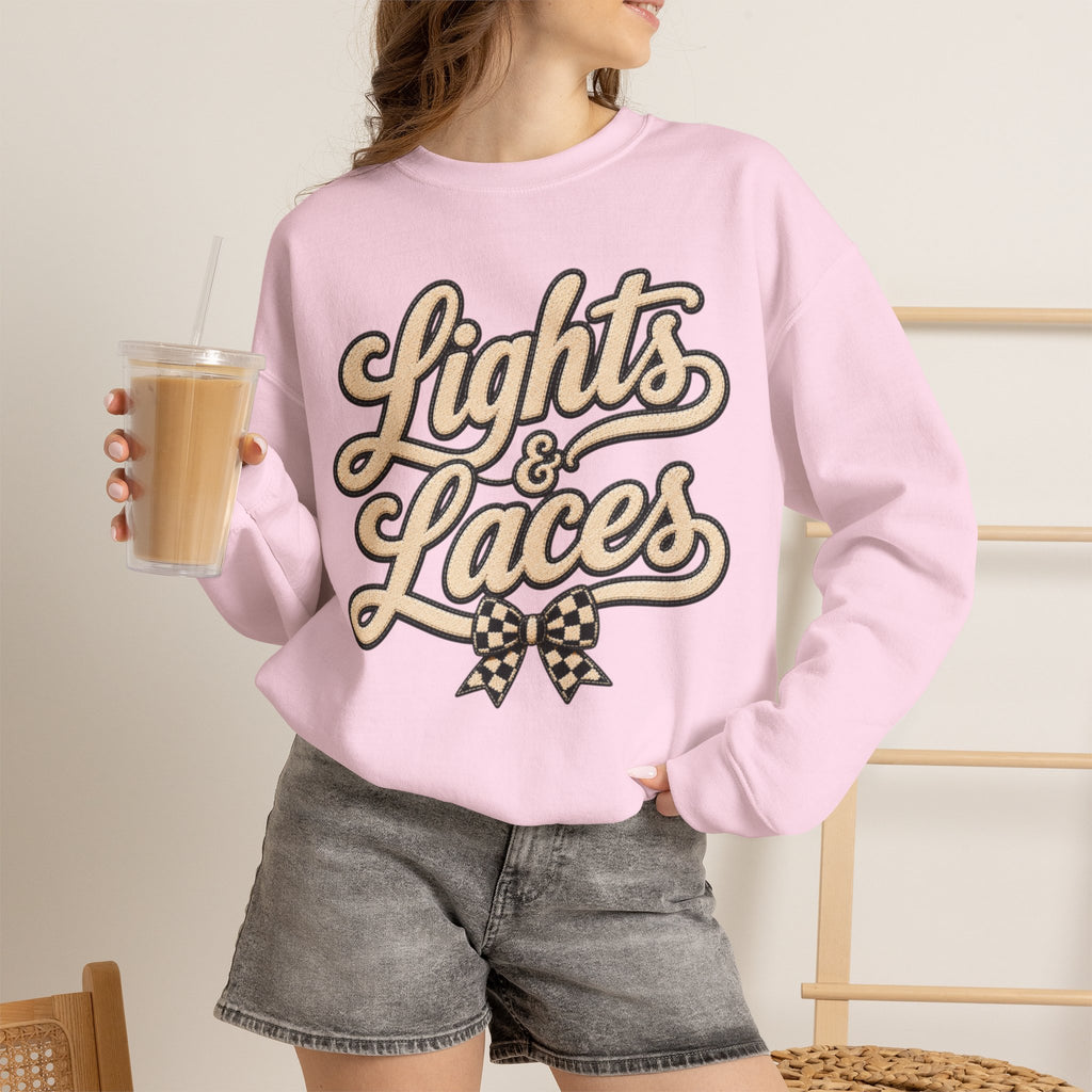 Women Neutral "Lights & Laces" Crewneck Sweatshirt