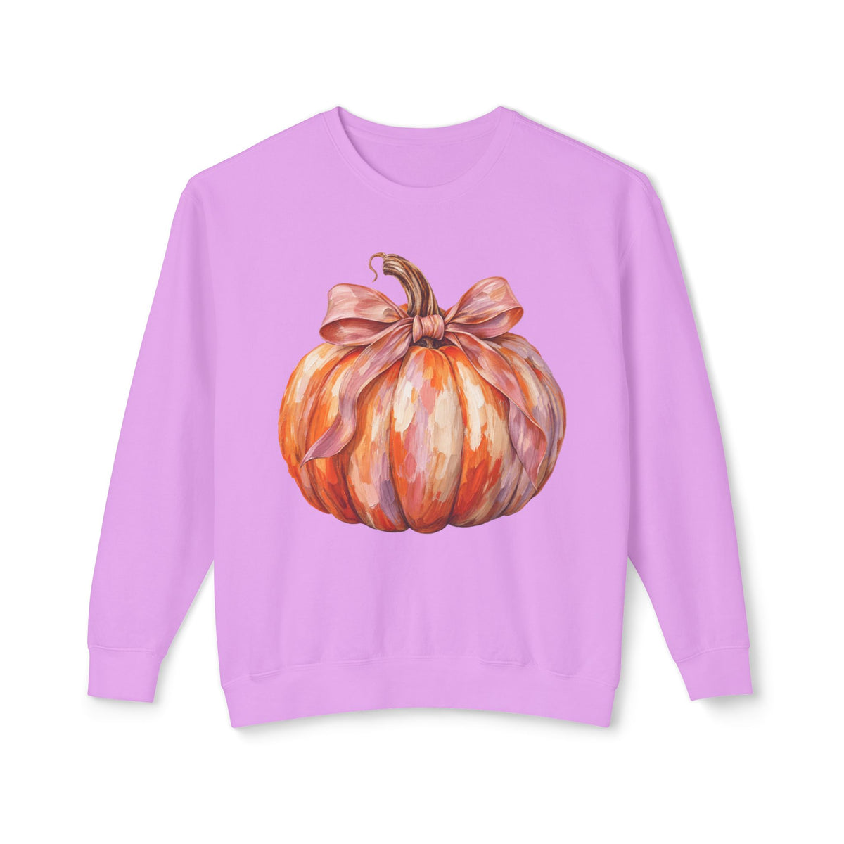 Women Comfort Colors Watercolor Pumpkin Sweatshirt