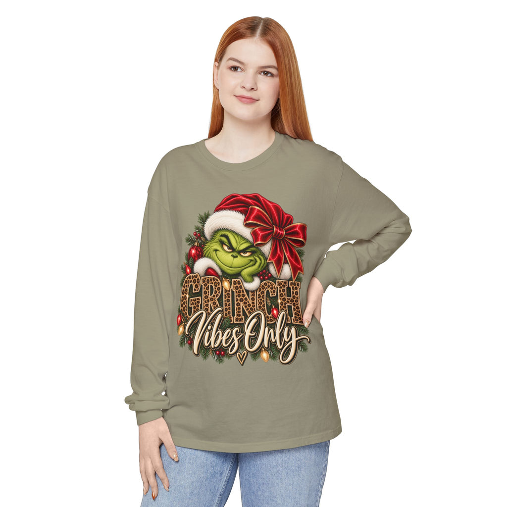 Women Grinch Vibes Only Long Sleeve Tee