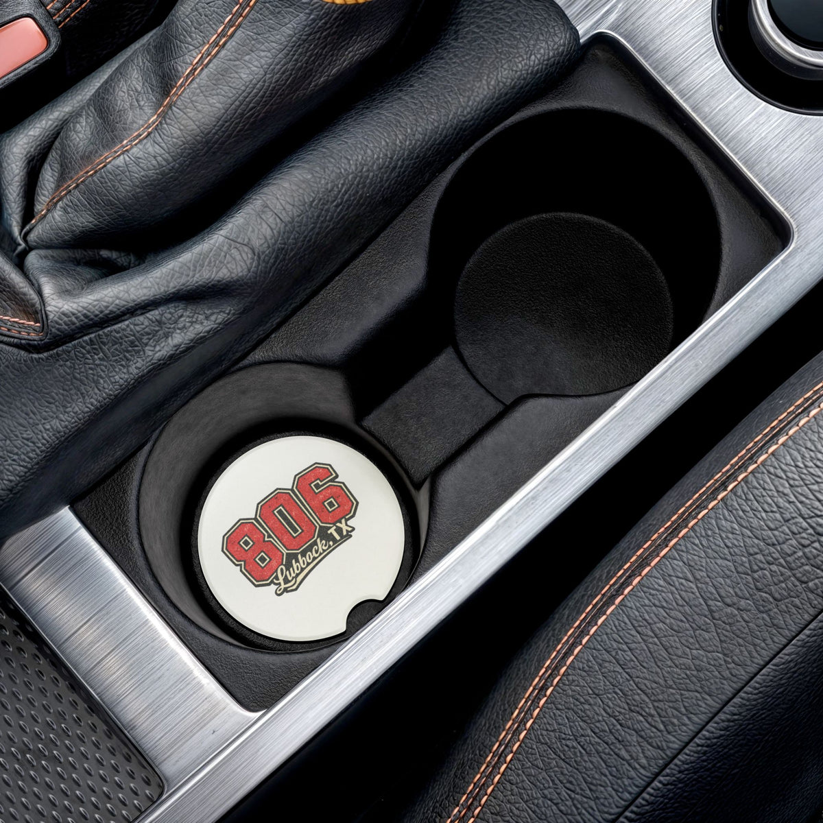 806 Lubbock, TX Soapstone Car Coaster – Stone Drink Holder for Cupholders