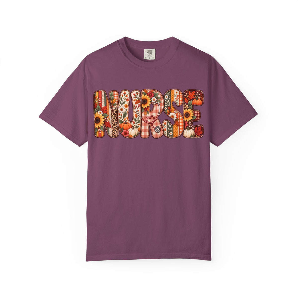 Women Comfort Colors Nurse Floral Graphic T-Shirt