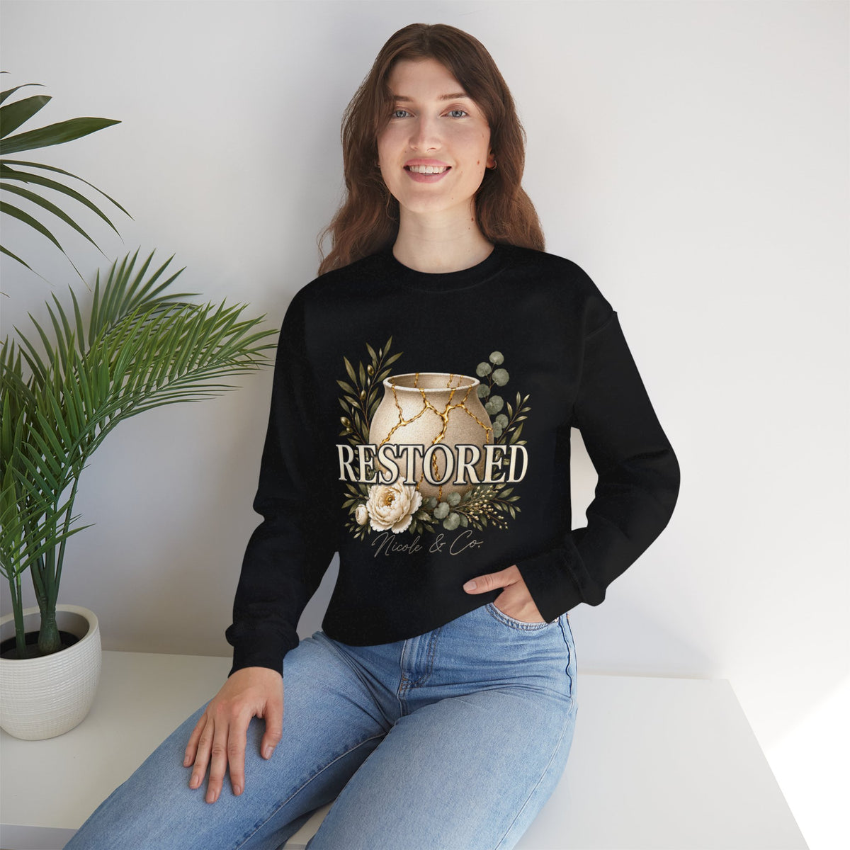 Women Restored Kintsugi Crewneck Sweatshirt