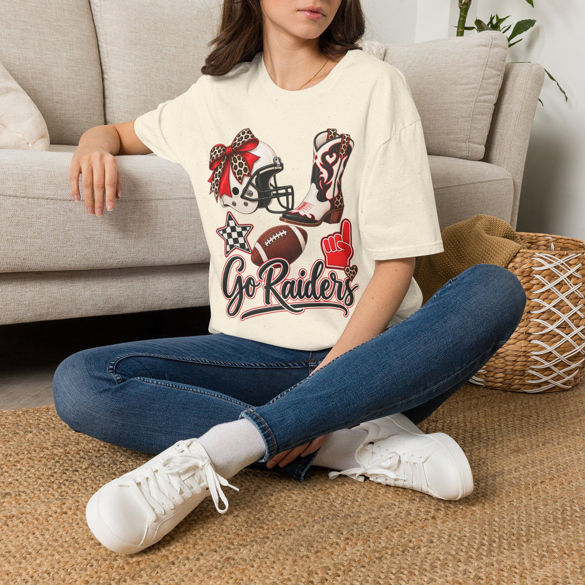 Women Go Raiders Football Tee