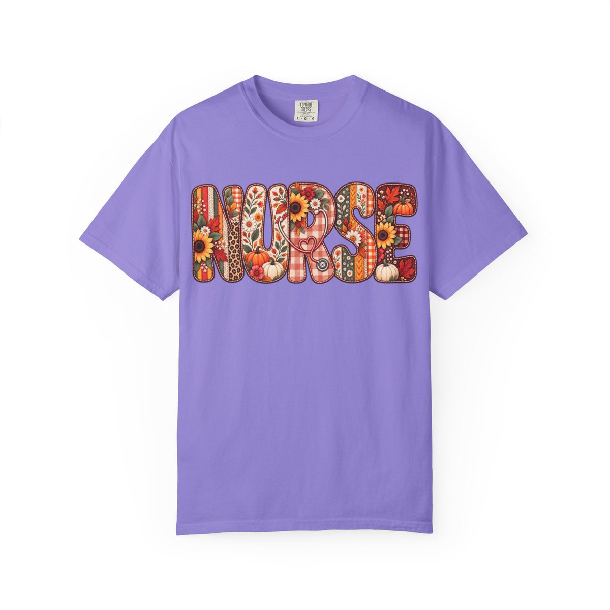 Women Comfort Colors Nurse Floral Graphic T-Shirt