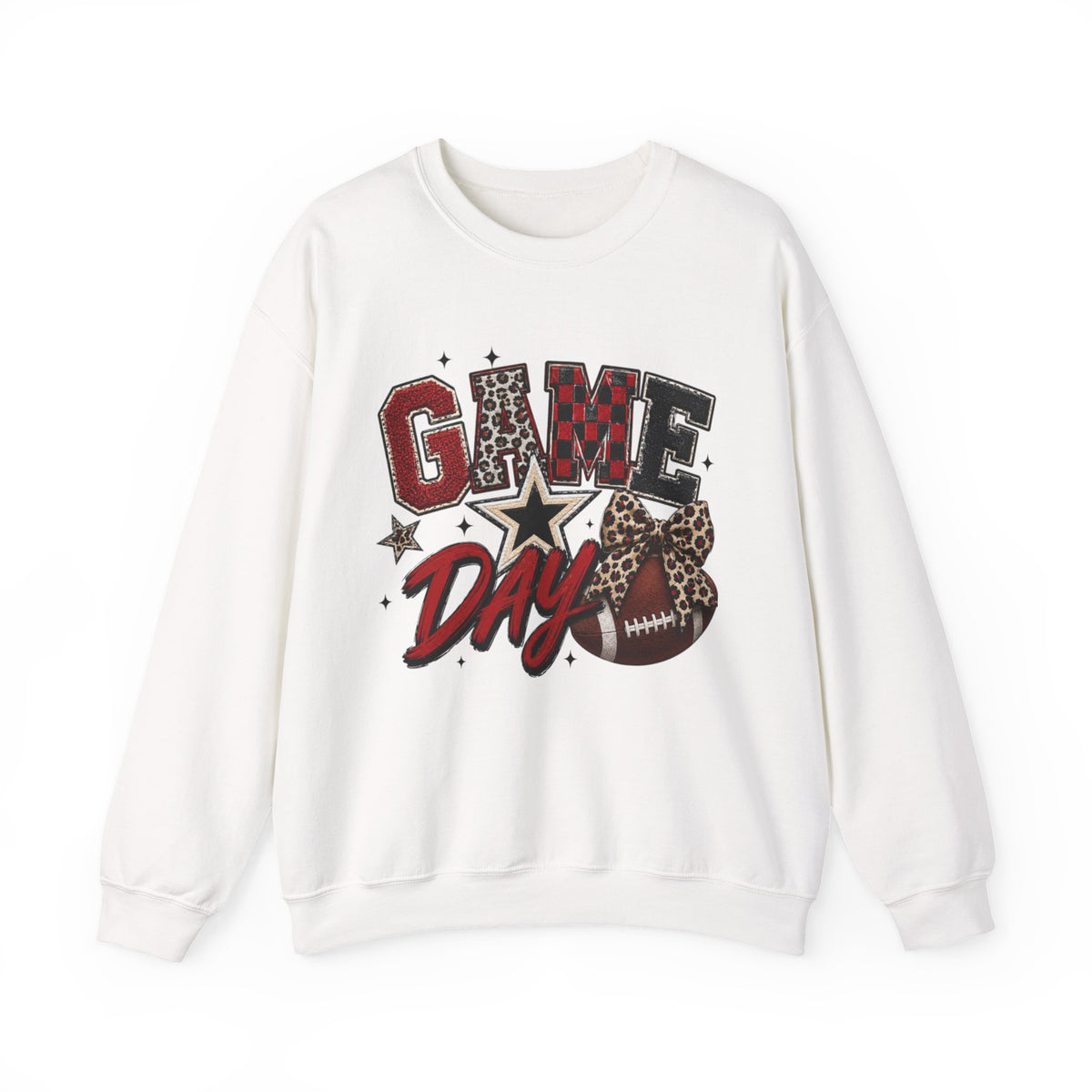 Women Black and Red Gameday Crewneck Sweatshirt
