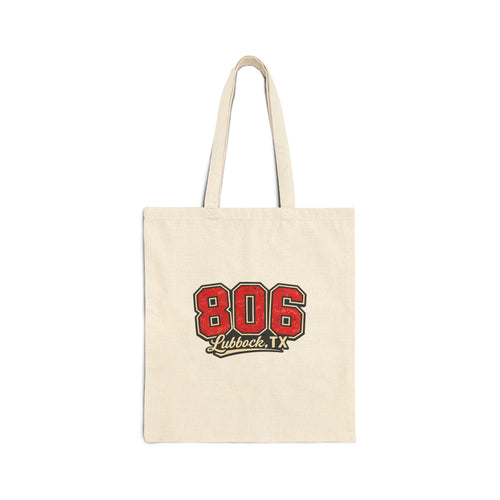806 Lubbock, TX Canvas Tote Bag — Vintage Collegiate Cotton Shopper