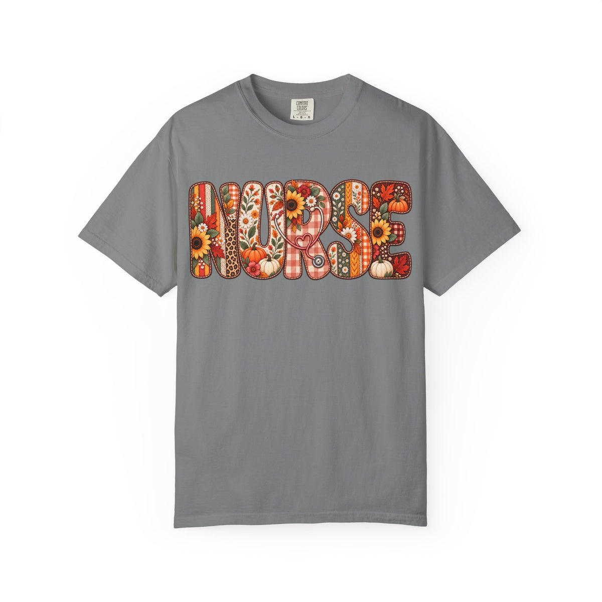 Women Comfort Colors Nurse Floral Graphic T-Shirt