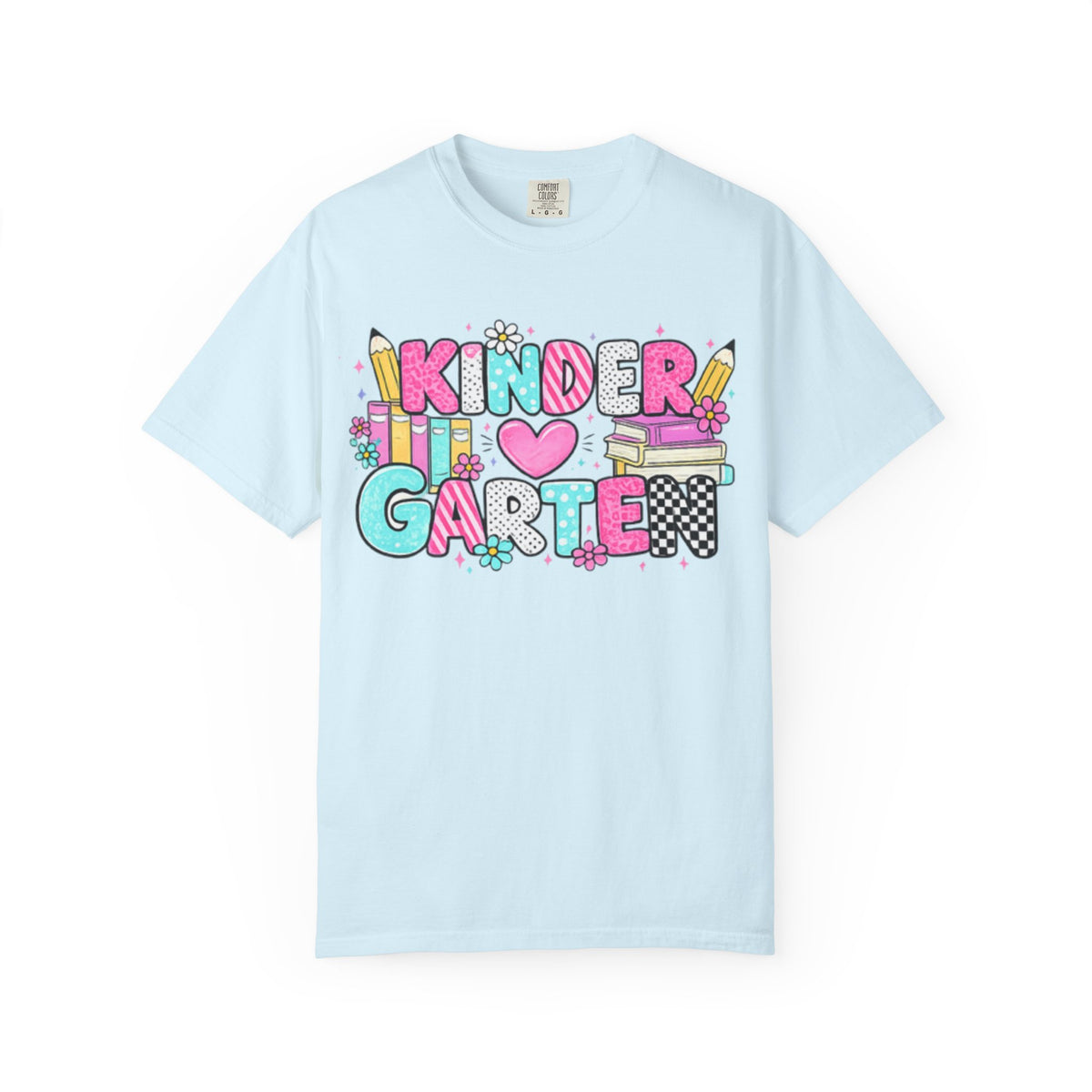 Kindergarten Heart Graphic T-Shirt — Cute Back-to-School Teacher & Student Tee