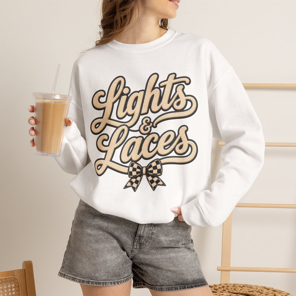 Women Neutral "Lights & Laces" Crewneck Sweatshirt