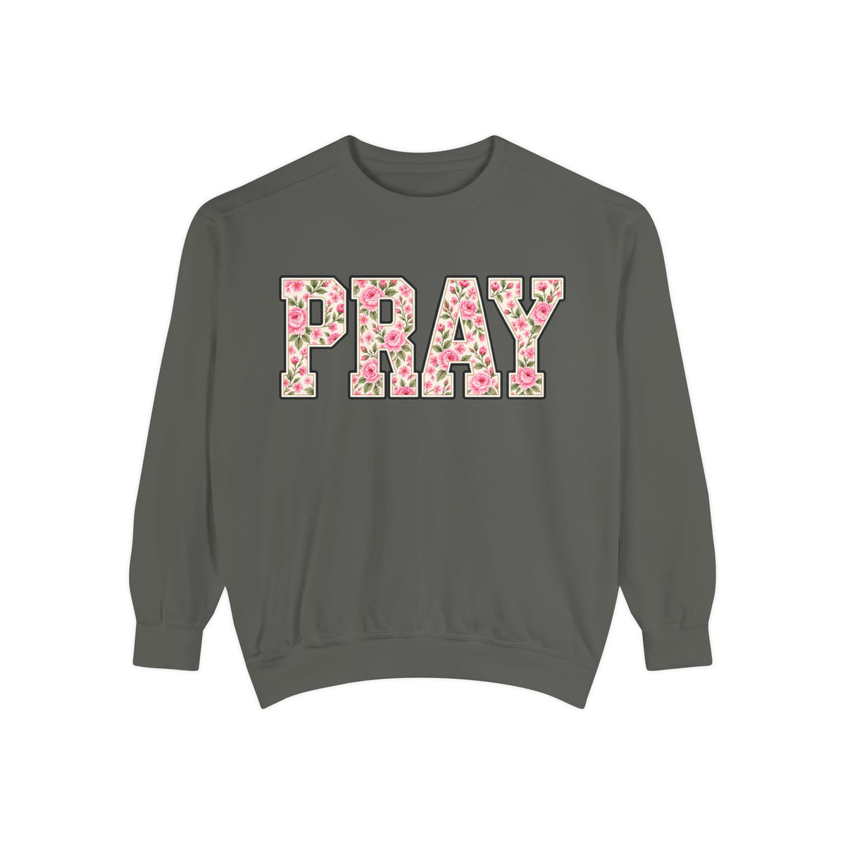 Women Comfort Colors Pray Floral Sweatshirt