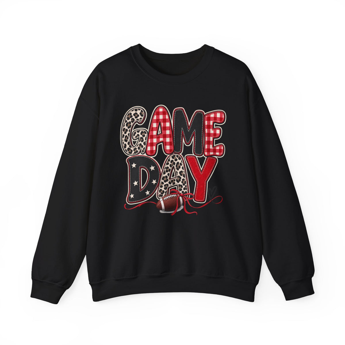 Women Red and Black Game Day Crewneck Sweatshirt