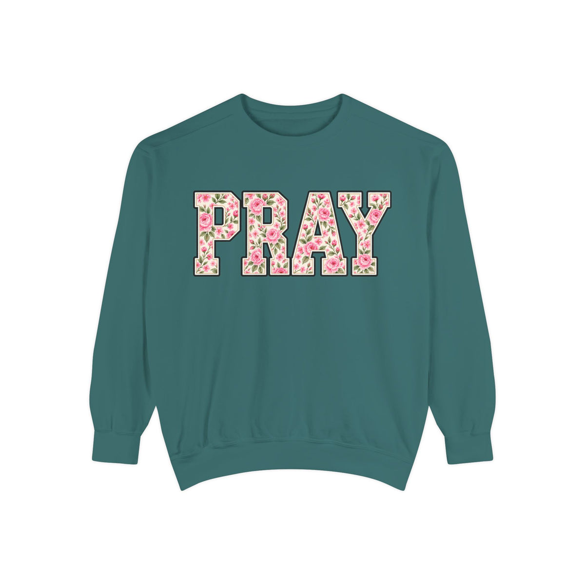 Women Comfort Colors Pray Floral Sweatshirt