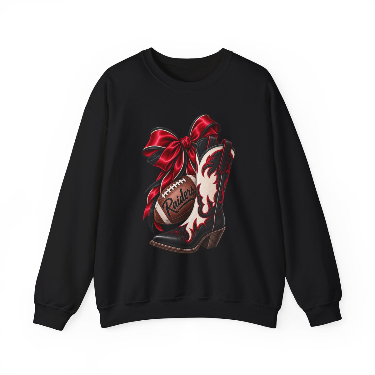 Women Cowgirl Boot & Bow Sweatshirt