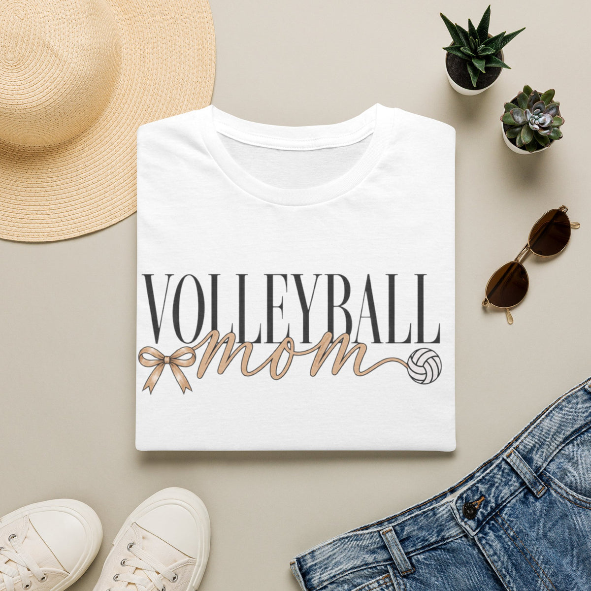 Custom Women Volleyball Mom T-Shirt