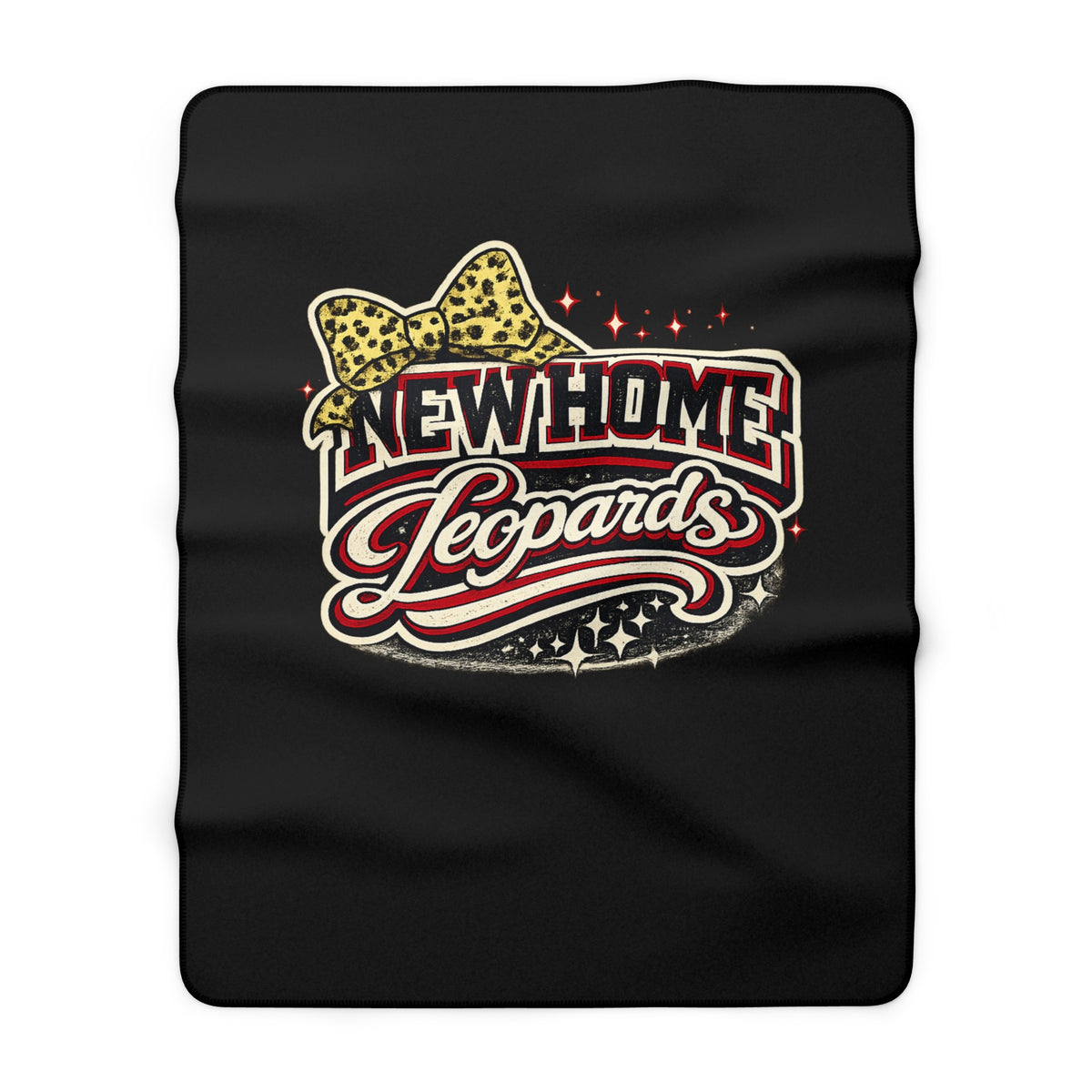 New Home Leopards Leopard Bow Sherpa Blanket