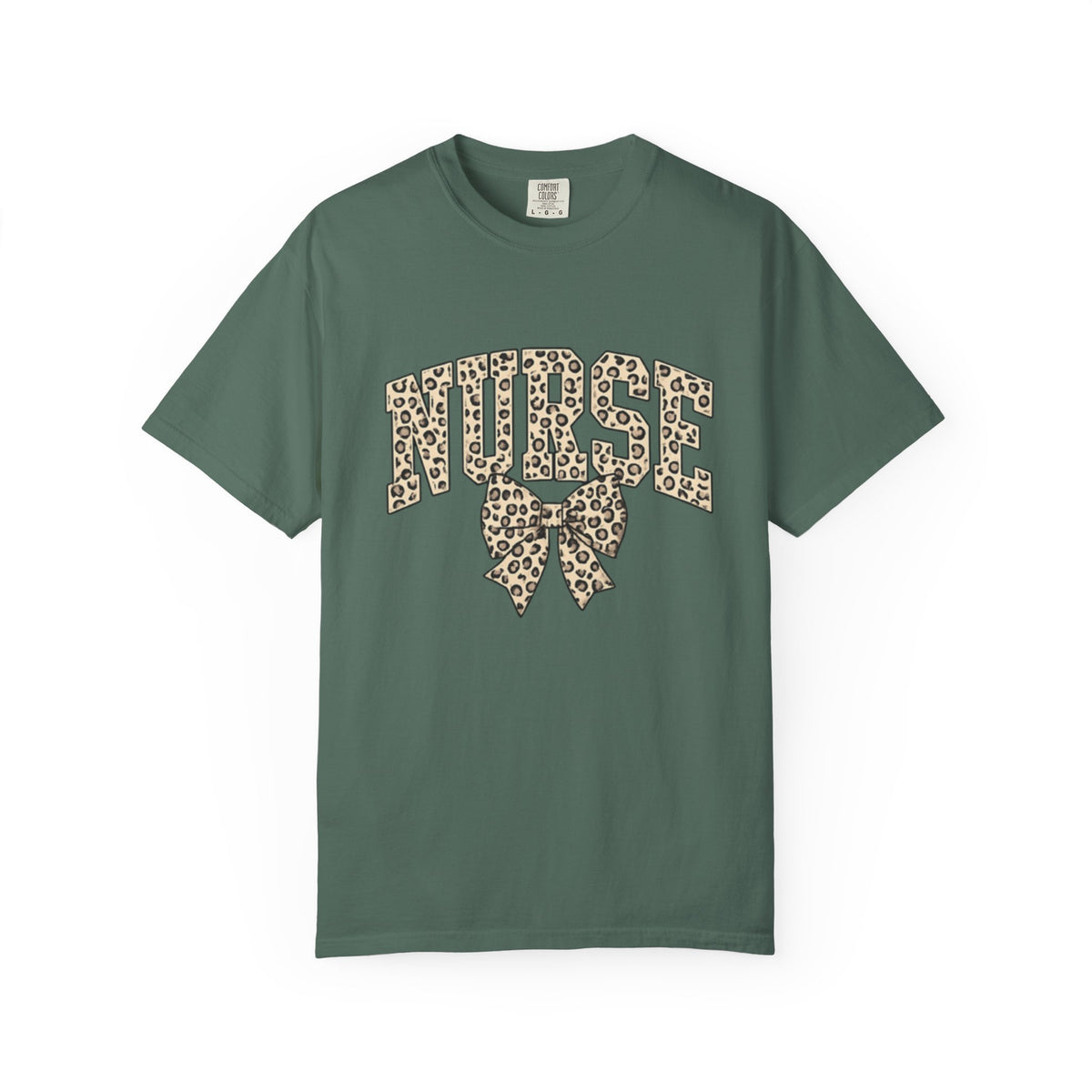 Nurse Leopard Bow T-Shirt — Cute Animal Print Nursing Tee