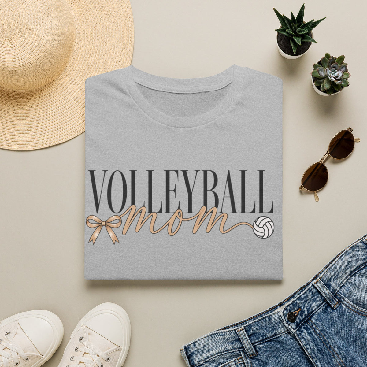 Custom Women Volleyball Mom T-Shirt