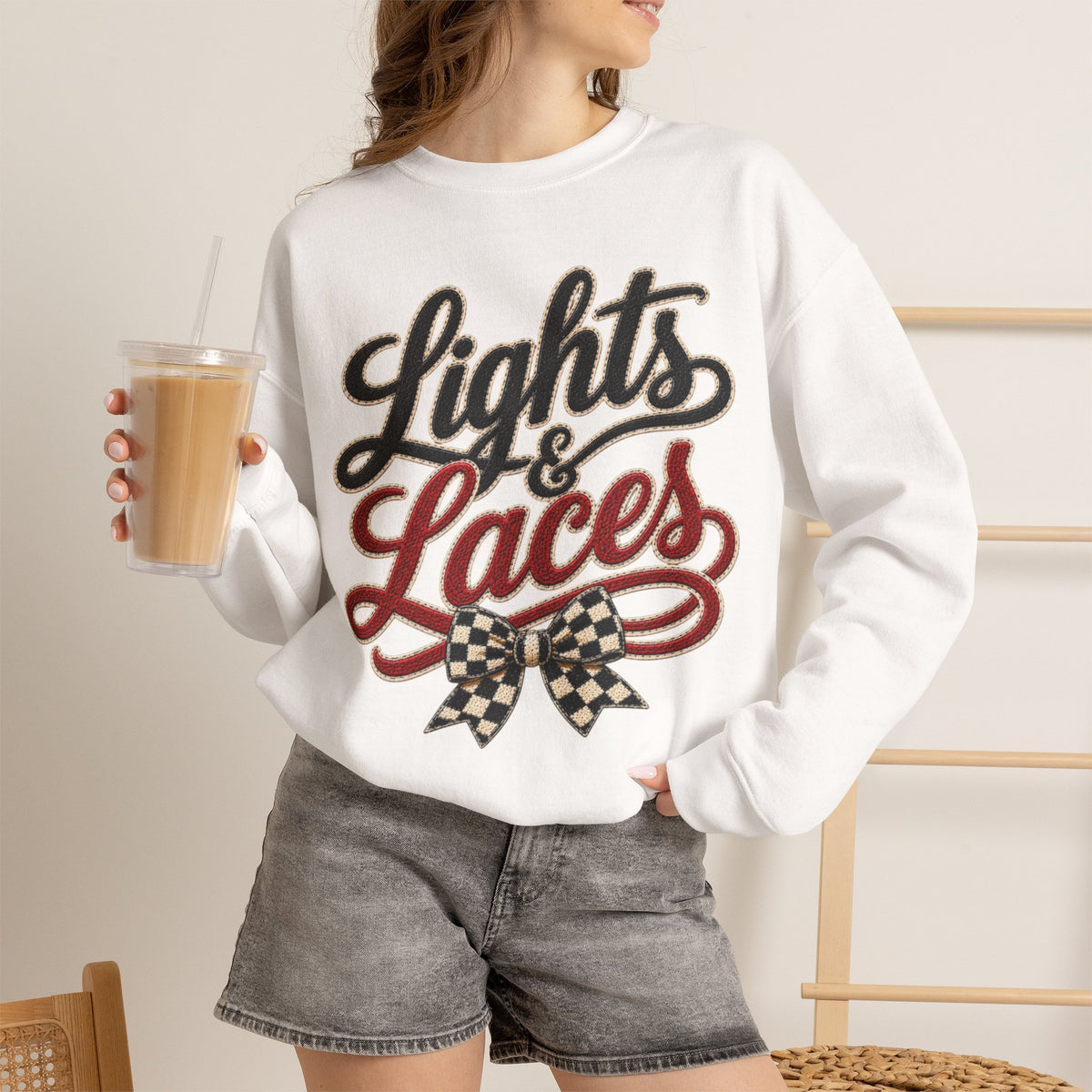 Women "Lights & Laces" Crewneck Sweatshirt