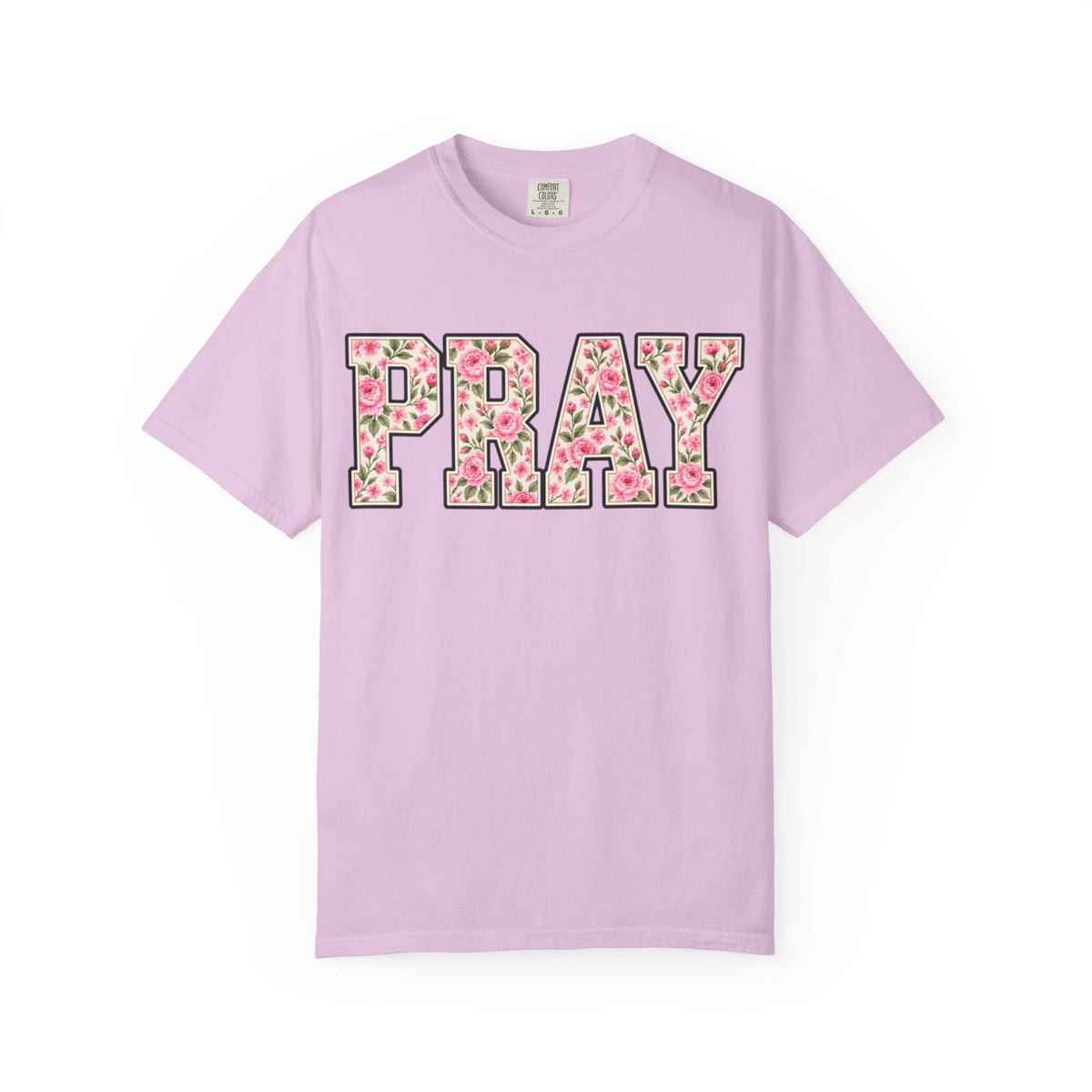 Women Comfort Colors PRAY Floral T-Shirt