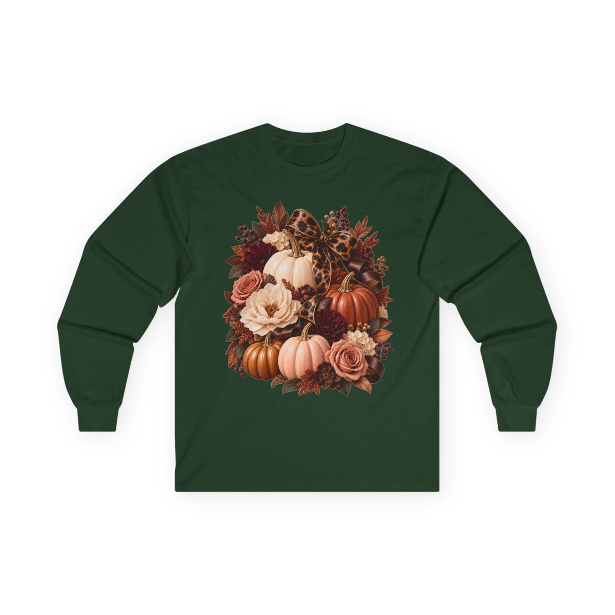 Women Autumn Pumpkin Bouquet Long Sleeve Tee