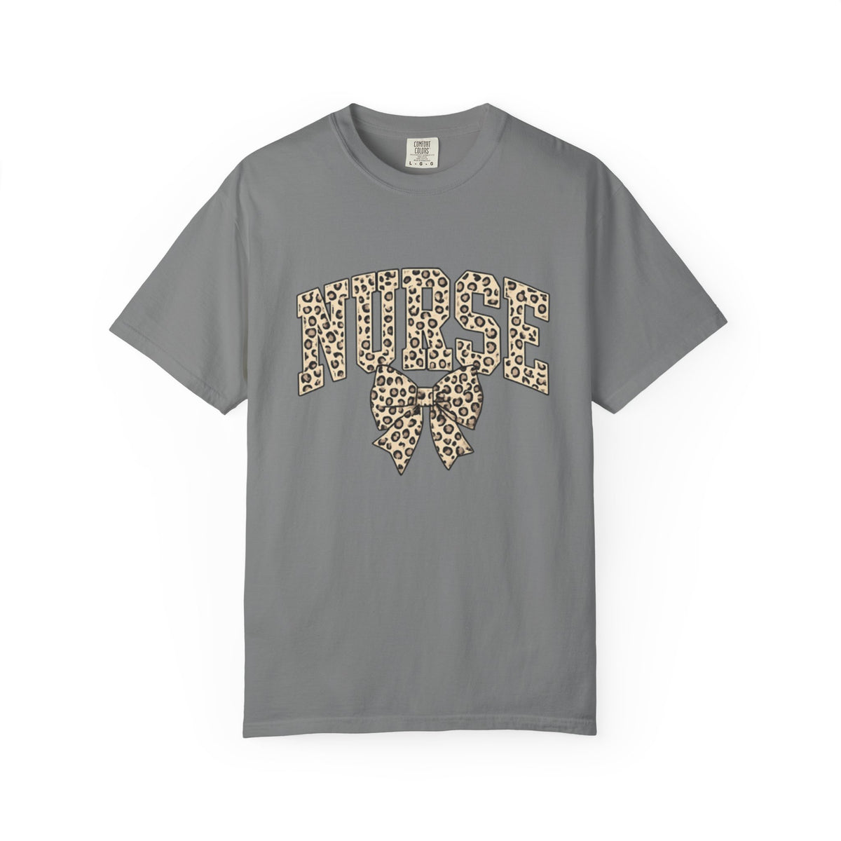 Nurse Leopard Bow T-Shirt — Cute Animal Print Nursing Tee