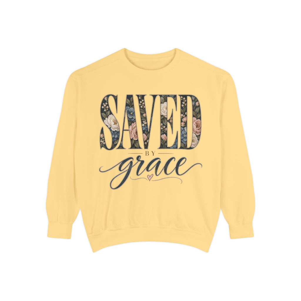 Women Saved by Grace Faith-Inspired Sweatshirt- Comfort Colors