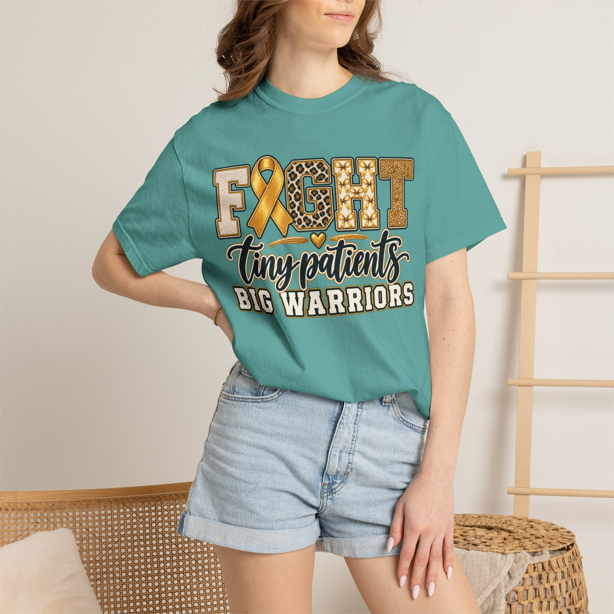 Women Comfort Colors Fight Tiny Patients Big Warriors T-Shirt