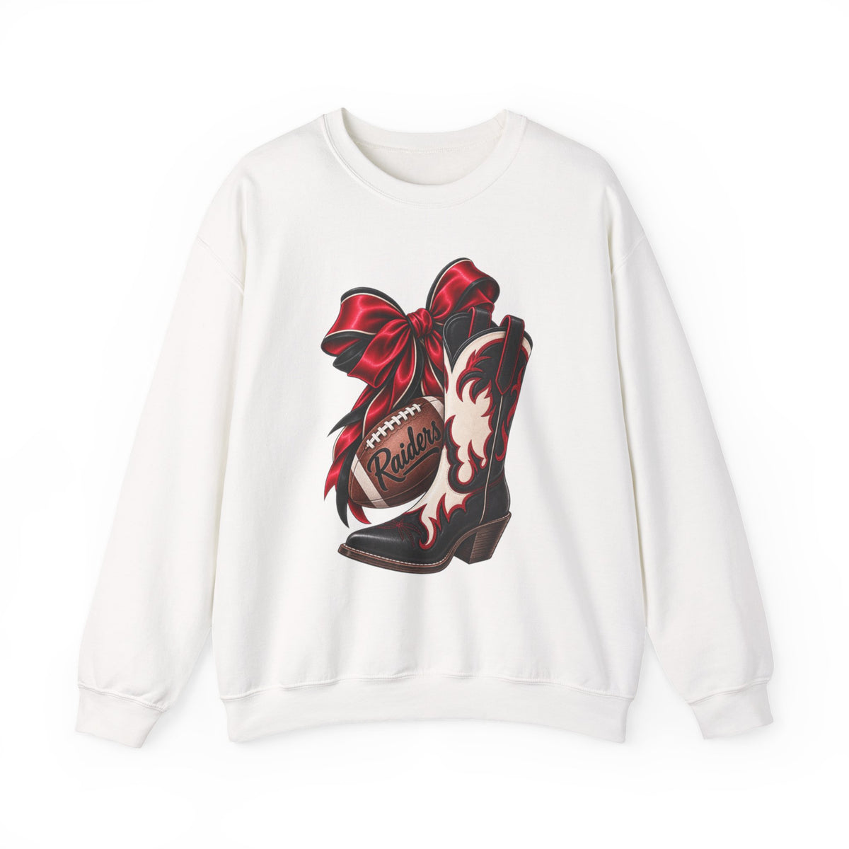 Women Cowgirl Boot & Bow Sweatshirt