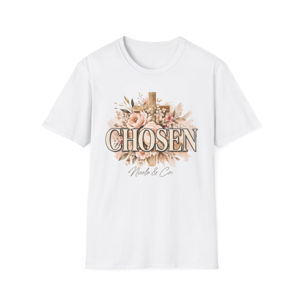 Women Chosen Floral Cross T-Shirt