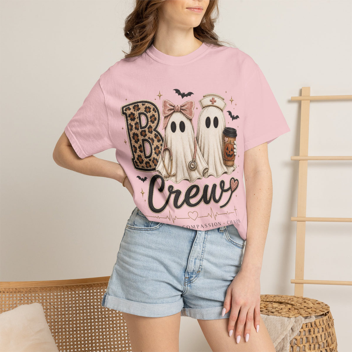 Women Comfort Colors Boo Crew Halloween Tee