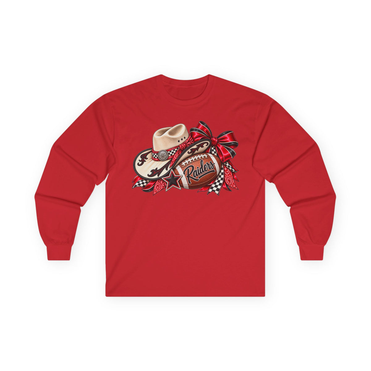 Women Cowboy Western Football Long Sleeve Tee