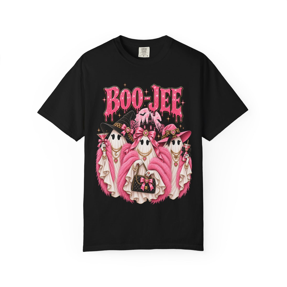 Women Comfort Colors Boo-Jee Halloween Ghost Trio T-Shirt