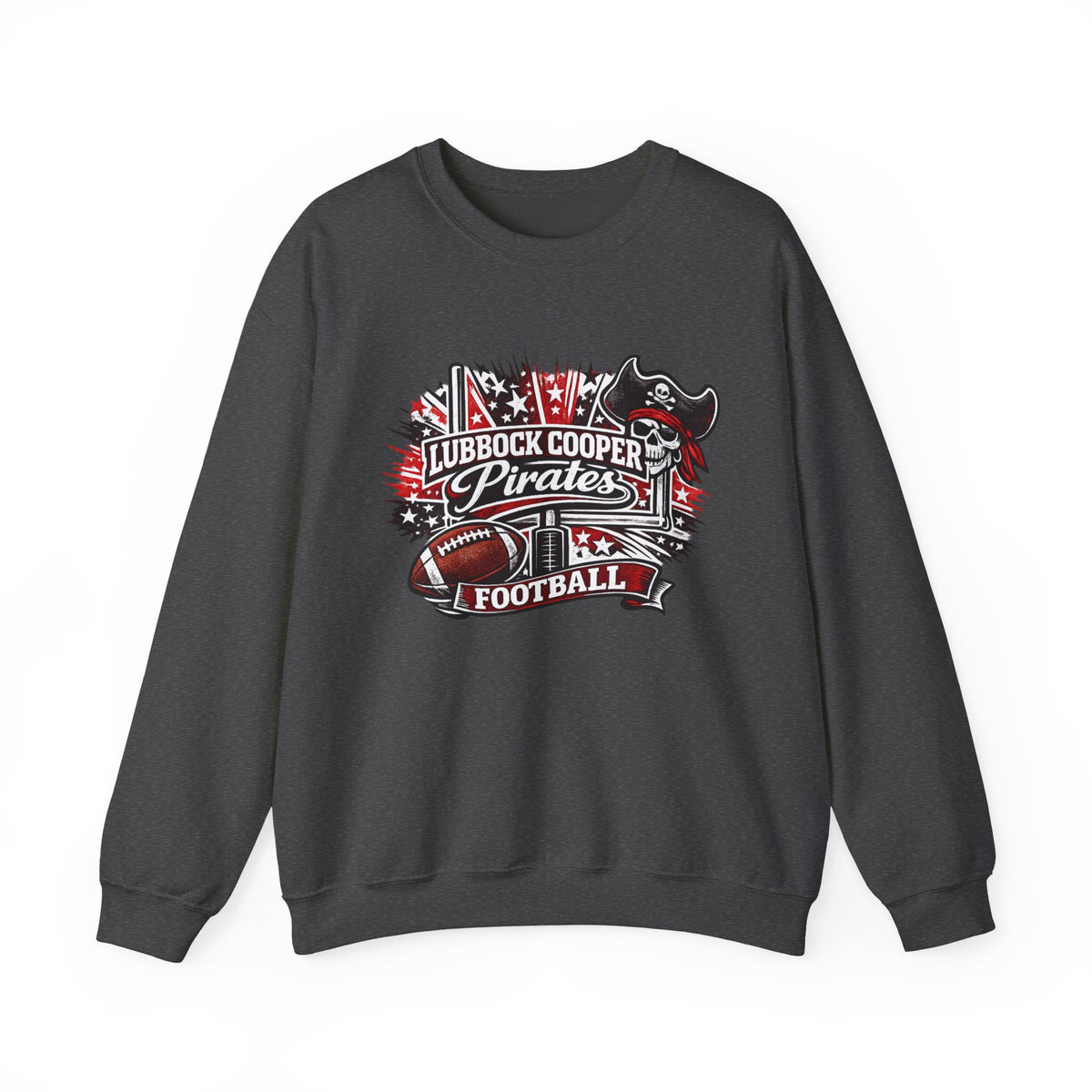 Women Pirates Football Crewneck Sweatshirt – Lubbock Cooper Football Logo