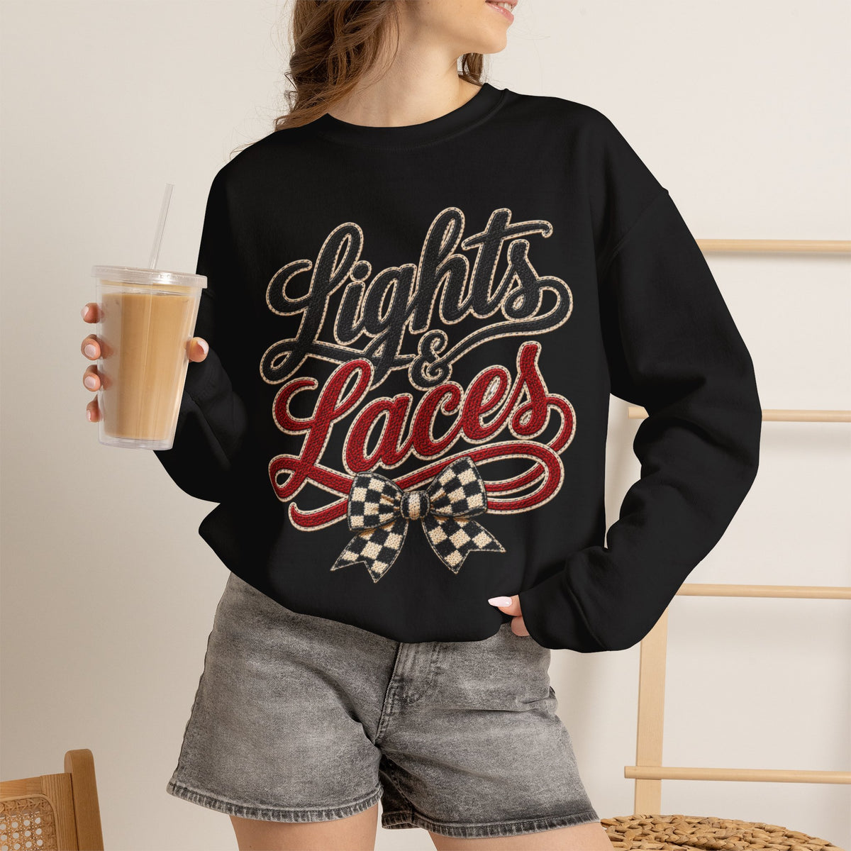 Women "Lights & Laces" Crewneck Sweatshirt