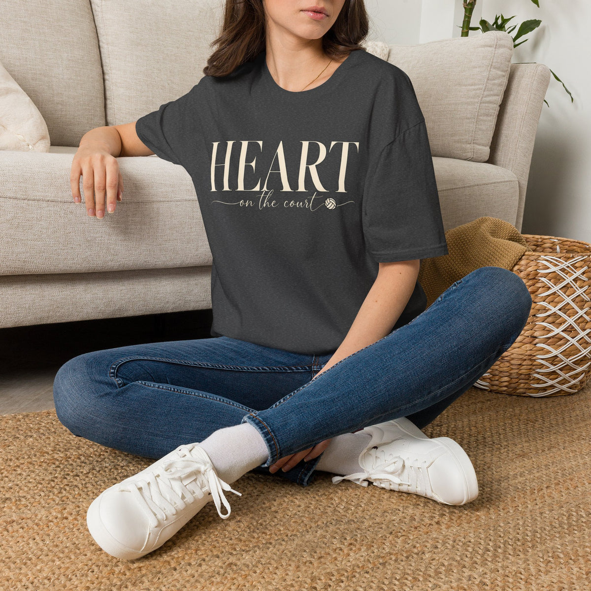 Women Heart on the Court Volleyball T-Shirt