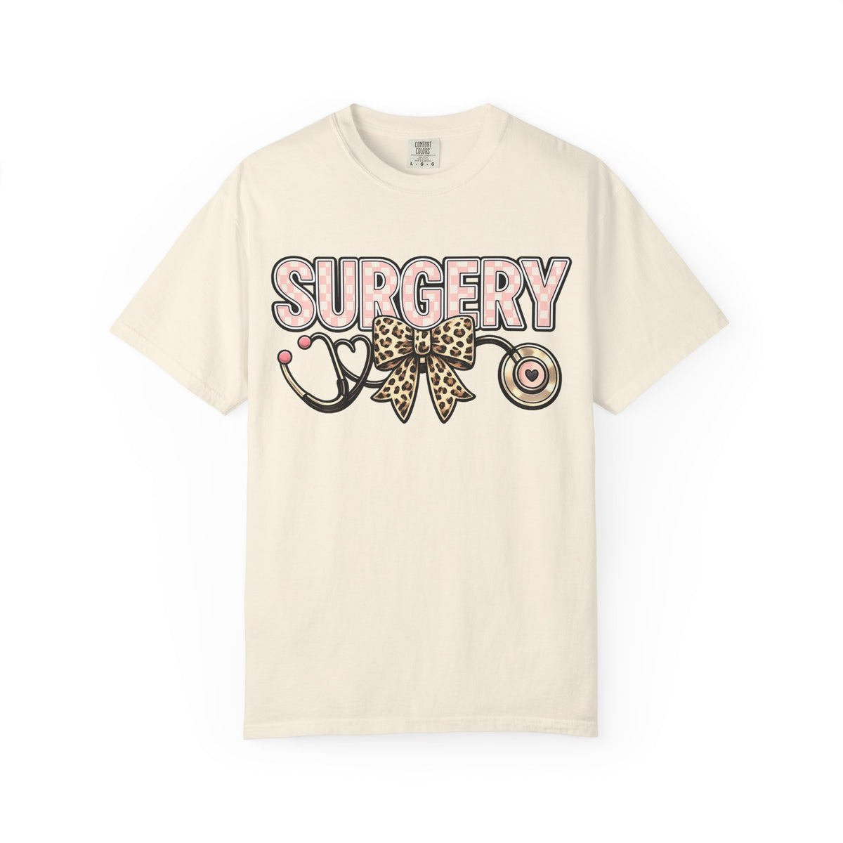 Surgery Stethoscope Tee — Leopard Bow Medical Nurse Doctor Shirt