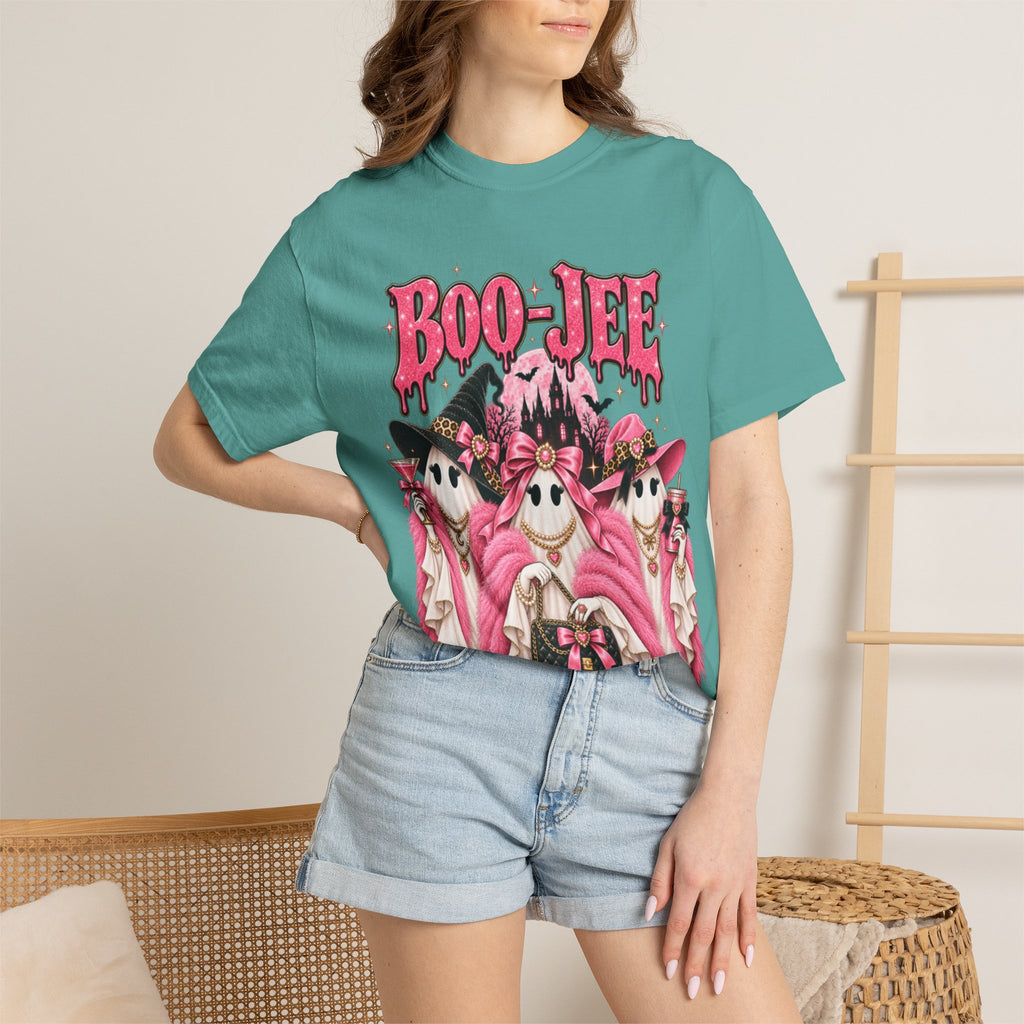 Women Comfort Colors Boo-Jee Halloween Ghost Trio T-Shirt