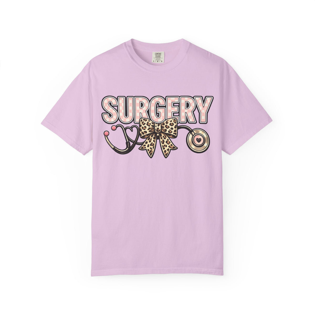 Surgery Stethoscope Tee — Leopard Bow Medical Nurse Doctor Shirt