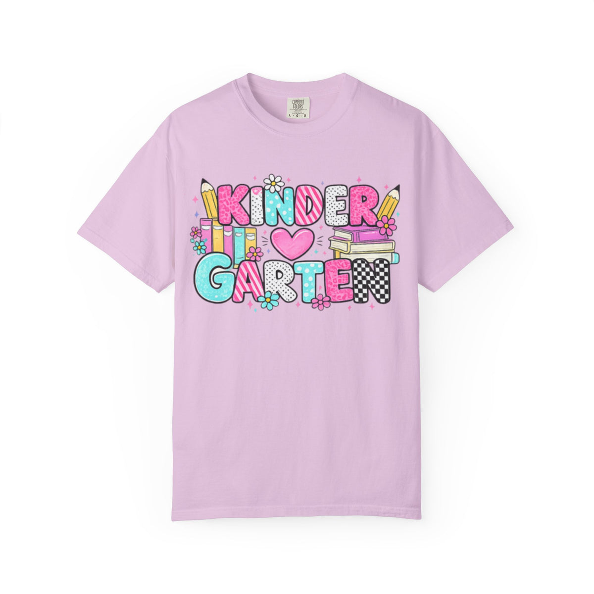 Kindergarten Heart Graphic T-Shirt — Cute Back-to-School Teacher & Student Tee